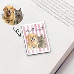 Personalisierte Aquarell Streifen Haustier Foto magnetische Lesezeichen Clip mit Namen täglichen Gebrauch Geburtstag Lesen Geschenk für Tierliebhaber Besitzer Bücherwürmer