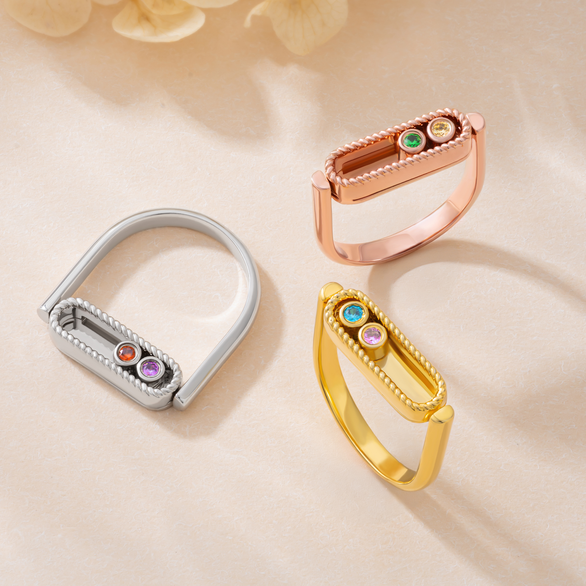 Bague personnalisée en argent sterling avec texte Bijoux délicats Cadeau d'anniversaire de la Saint-Valentin pour Mère Épouse