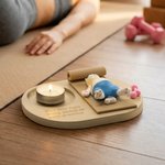 Personalised Yoga Cat Candle Holder with Name and Text Home Decor Birthday Gift for Yoga Lovers