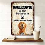 Personalized Cute 3D Cartoon Tinplate Painting with Name Bathroom Daily Use Birthday Gift for Cat Dog Pet Lovers