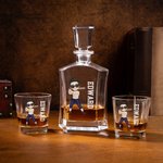 Personalized Baseball Cartoon Character Whiskey Decanter with Name Father's Day Birthday Gift for Baseball Players Whiskey Lovers