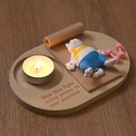 Personalised Yoga Cat Candle Holder with Name and Text Home Decor Birthday Gift for Yoga Lovers