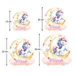 Veilleuse LED en acrylique personnalisée avec nom et motif de licorne - Décoration de chambre - Cadeau d'anniversaire pour les enfants