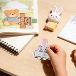 Personalised Cute Animal Magnetic Bookmark Clip with Name Birthday Back to School Gift for Kids Students Book Lovers