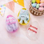 Uovo di Pasqua capiente personalizzato con nome e coniglietto in peluche da appendere - Regalo ideale per Pasqua per bambine e ragazze