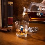 Personalized Baseball Cartoon Character Whiskey Decanter with Name Father's Day Birthday Gift for Baseball Players Whiskey Lovers