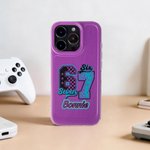 Personalisierte sechs sieben Design Telefon Fall mit Namen für iPhone Geburtstag zurück zu Schule Geschenk für Gen Z Teenager