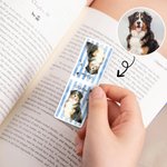 Personalisierte Aquarell Streifen Haustier Foto magnetische Lesezeichen Clip mit Namen täglichen Gebrauch Geburtstag Lesen Geschenk für Tierliebhaber Besitzer Bücherwürmer
