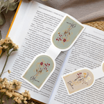 Personalised Minimalist Flowers Magnetic Bookmark Clip with Name Reading Accessory Birthday Gift for Book Lovers Friends