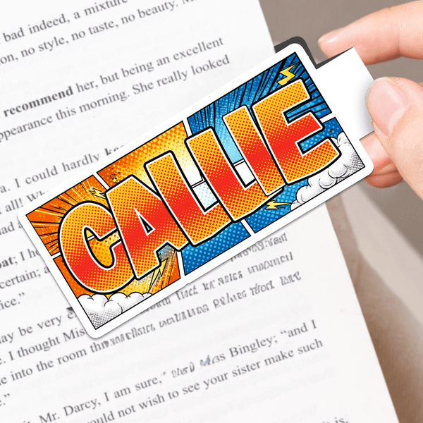 Personalized Comic Style Coloured Letter Magnet Bookmark Clip with Name Birthday Back to School Gift for Bookworms