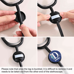 Gepersonaliseerde Cartoon Verpleegkundige Arts Karakter Stethoscoop ID Tag met initiaal en naam Verpleegkundige Week Waardering Gift voor medisch personeel