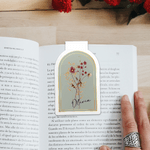 Personalised Minimalist Flowers Magnetic Bookmark Clip with Name Reading Accessory Birthday Gift for Book Lovers Friends
