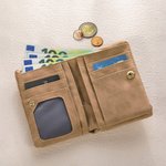 Portafoglio da polso pieghevole in pelle PU personalizzato con nome e più scomparti - Regalo di compleanno e anniversario per donne