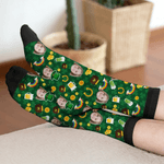 Personalized Photo Avatar Saint Patrick's Day Theme Socks Birthday Anniversary Gift for Friends Family