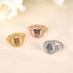 Personalized Cat Dog Pet Face Photo Design Ring with Name Memorial Jewellery Birthday Anniversary Gift for Pet Lover Owner