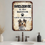 Personalized Cute 3D Cartoon Tinplate Painting with Name Bathroom Daily Use Birthday Gift for Cat Dog Pet Lovers