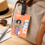 Etiqueta de equipaje de viaje personalizada con nombre y texto Accesorio de viaje Regalo de cumpleaños para familiares y amigos