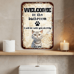 Personalized Cute 3D Cartoon Tinplate Painting with Name Bathroom Daily Use Birthday Gift for Cat Dog Pet Lovers