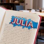 Personalizado brillante Doodle Pop Art Polka Dot Nombre Marcapáginas magnético Clip Regalo de cumpleaños para los ratones de biblioteca amantes de los libros Bibliotecarios