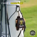 Personalized Cartoon Marsupilami PU Leather Golf Ball & Tee Holder Pouch with Name Birthday Gift for Golf Lovers | Callie × Marsupilami®