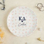 Personalizzato Lettera Greca Sorority Floral Ceramic Trinket Jewelry Dishish Settimana Greca Bid Day Gift for Sisters Friends | Callie × Affinity Licensing
