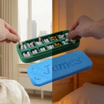 Personalized 7 Days AM PM Compartments Pill Organizer with Name Easy Medication Tracking Travel Get Well Soon Gift for Patients Medication Users