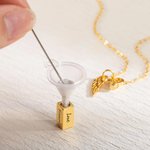 Collana personalizzata con urna per ceneri di animali domestici e testo inciso, gioiello commemorativo - Regalo per amanti degli animali