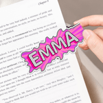 Personalizado brillante Doodle Pop Art Polka Dot Nombre Marcapáginas magnético Clip Regalo de cumpleaños para los ratones de biblioteca amantes de los libros Bibliotecarios