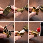 Personalized Engraved Logo Sandalwood Lighter Kit with Initial Name and Box Birthday Bachelor Party Gift for Men Groomsmen