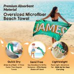 Personalized Pop Style Oversized Quick Dry Beach Towel with Name Vacation Accessory Beach Party Birthday Gift for Family Friends