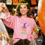 Personalizzato Cartoon pipistrelli Halloween Strega Marsupilami T-shirt Felpa con cappuccio con nome Regalo di Halloween per le donne | Callie × Marsupilami ®