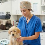 Personalized Pet Character Face Photo Design Adjustable Unisex Scrub Cap Birthday Nurse Week Gift for Veterinarian Nurse