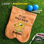 Personalized Long-Tailed Marsupilami Golf Ball Bag Sack with 2 Golf Balls Golf Accessories Birthday Gift for Golf Players | Callie × Marsupilami®