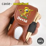 Personalized Cartoon Marsupilami PU Leather Golf Ball & Tee Holder Pouch with Name Birthday Gift for Golf Lovers | Callie × Marsupilami®