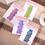 Personalizado brillante Doodle Pop Art Polka Dot Nombre Marcapáginas magnético Clip Regalo de cumpleaños para los ratones de biblioteca amantes de los libros Bibliotecarios