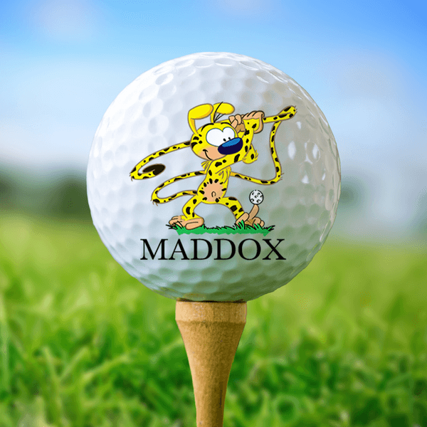 Personalized Long-Tailed Leopard Marsupilami Golf Ball with Initial and Name Birthday Gift for Golf Lovers Players | Callie × Marsupilami®