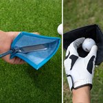 Personalized Birth Flower Golf Bag Design Super Absorbent Portable Golf Ball Name Towel with Tee and Retractable Clip Birthday Gift for Golf Players