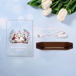 Veilleuse LED Personnalisée avec Motif d'Animaux Couples de Jungle Noms er Texte Cadeau Saint-Valentin Anniversaire pour Couples
