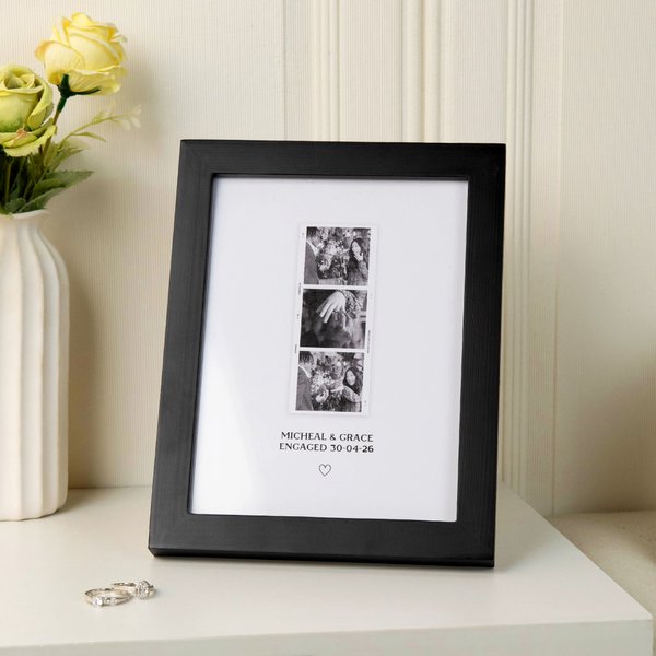 Personalised 3 Photos Collage Framed Art Painting with Text Wall Decor Valentine's Day Anniversary Engagement Gift for Couple