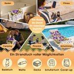 Personalisiertes schnelltrocknendes Strandtuch im Retro Blumendesign mit Namen Sommerausflug Poolparty Geburtstag Geschenk für Freunde oder Damen