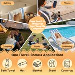 Personalised Artistic Painting Photo Quick Dry Oversized Stripe Beach Towel with Name Summer Travel Essential Birthday Gift for Family Friend