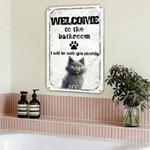 Personalized Cute 3D Cartoon Tinplate Painting with Name Bathroom Daily Use Birthday Gift for Cat Dog Pet Lovers
