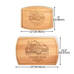 Personalized Engraved House Photo Bamboo Cherry Wood Walnut Wood  Cutting Board with Title and Text Daily Use Housewarming Gift for Friends Family