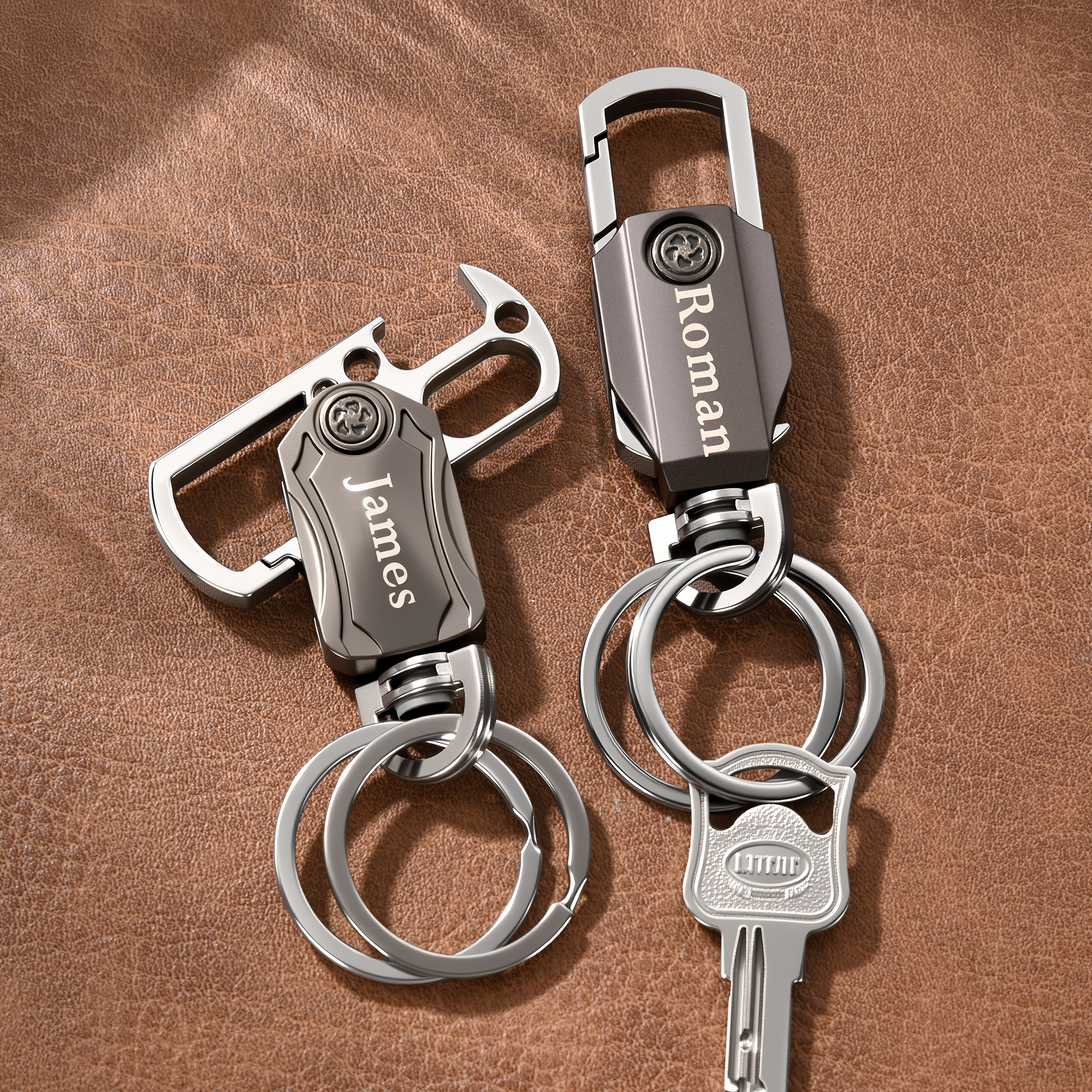 Porte-clés personnalisé avec nom pour la fête des pères Cadeau d'anniversaire pour le père, le petit ami et le mari