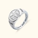 Simbolo medico personalizzato RN LPN Caduceo Anello da infermiera con testo inciso Gioielli in argento Sterling 925 Regalo di laurea per personale medico infermieristico
