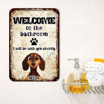 Personalized Cute 3D Cartoon Tinplate Painting with Name Bathroom Daily Use Birthday Gift for Cat Dog Pet Lovers