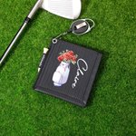 Personalized Birth Flower Golf Bag Design Super Absorbent Portable Golf Ball Name Towel with Tee and Retractable Clip Birthday Gift for Golf Players