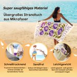 Personalisiertes schnelltrocknendes Strandtuch im Retro Blumendesign mit Namen Sommerausflug Poolparty Geburtstag Geschenk für Freunde oder Damen