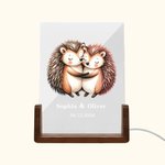 Veilleuse LED Personnalisée avec Motif d'Animaux Couples de Jungle Noms er Texte Cadeau Saint-Valentin Anniversaire pour Couples