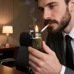 Personalized Engraved Logo Sandalwood Lighter Kit with Initial Name and Box Birthday Bachelor Party Gift for Men Groomsmen